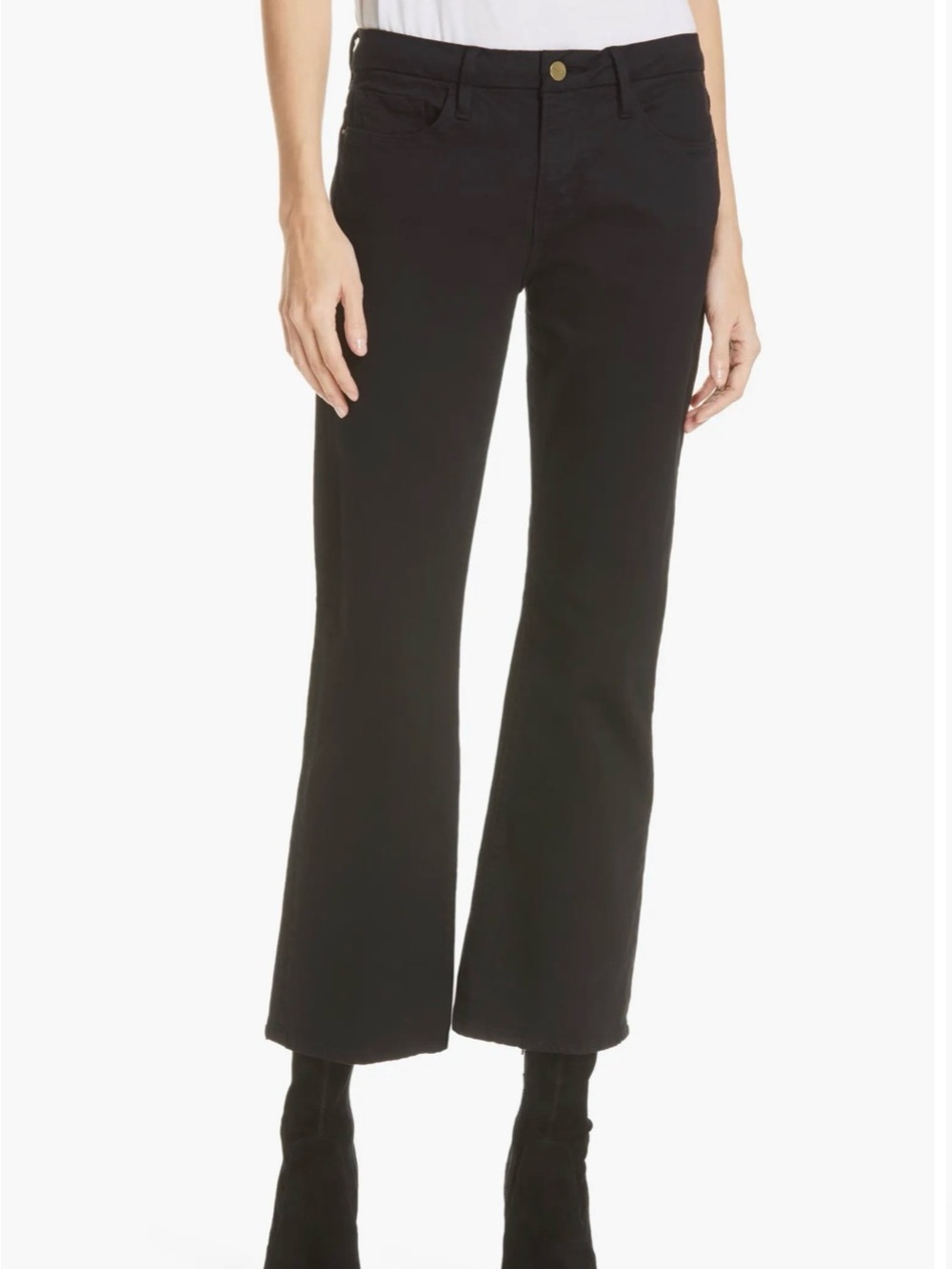 Frame Le Crop Mini Boot Black Jeans size 23